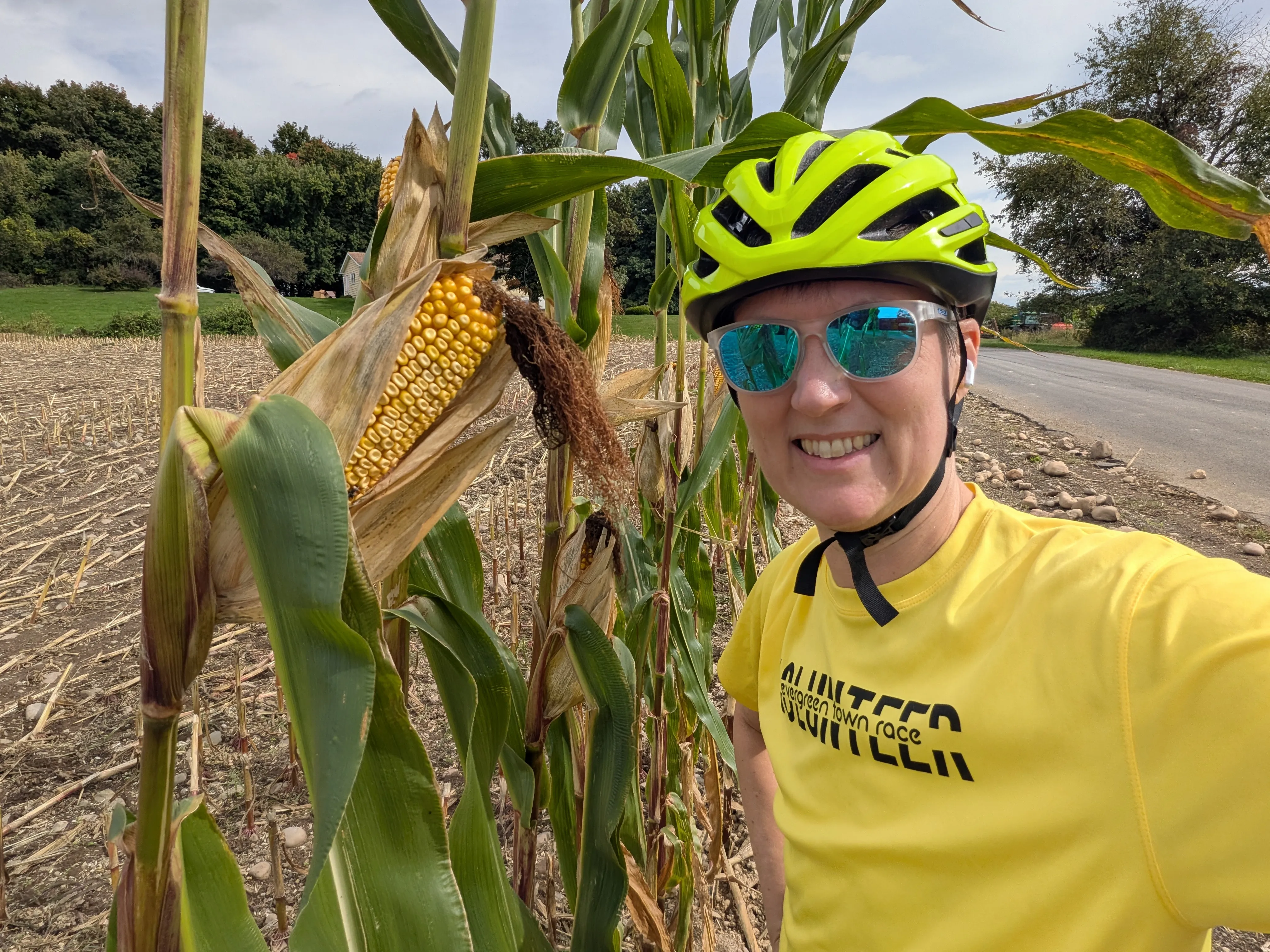 Standing in front of the corn field in Kinderhook